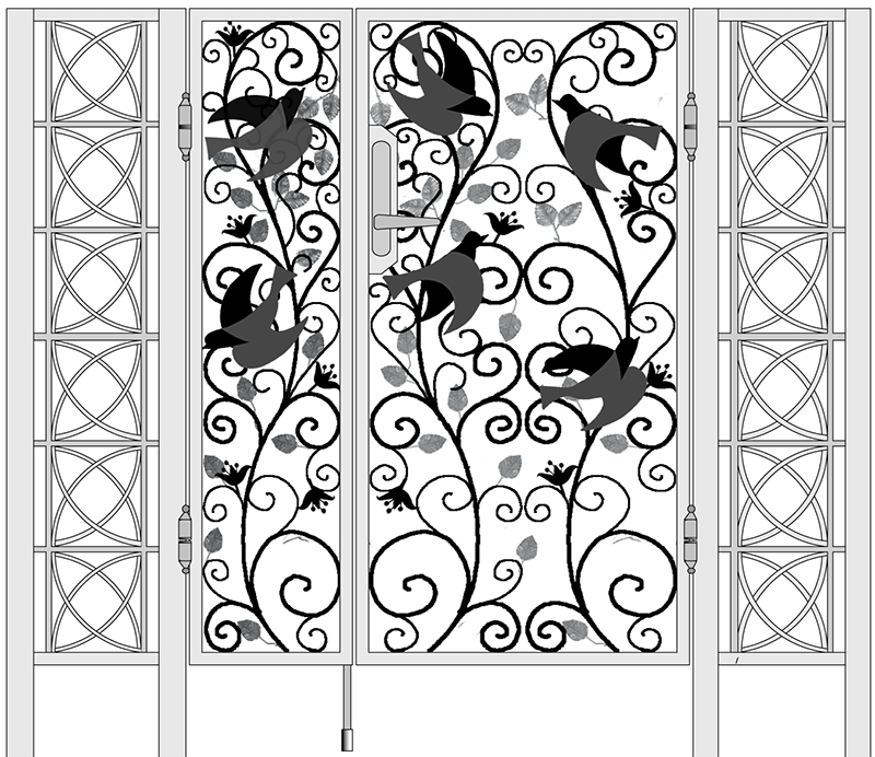 Wrought Iron Double Swing Gate