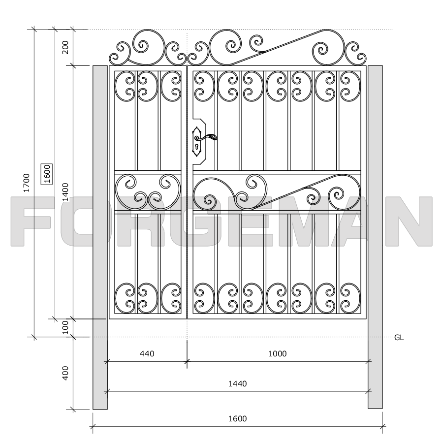 Wrought Iron Swing Gate