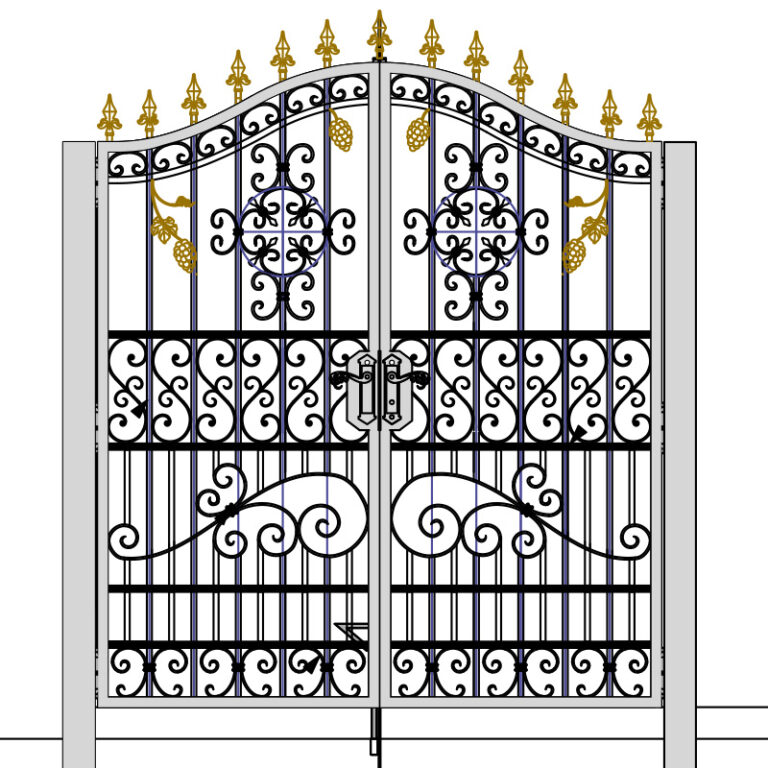 Wrought Iron Double Swing Gate