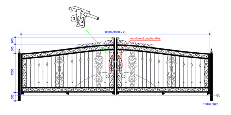 Wrought Iron Sliding Gate