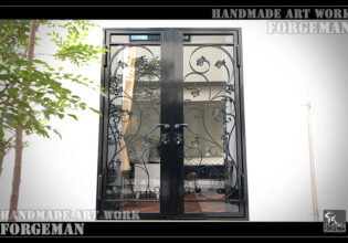 Wrought Iron Glass Door