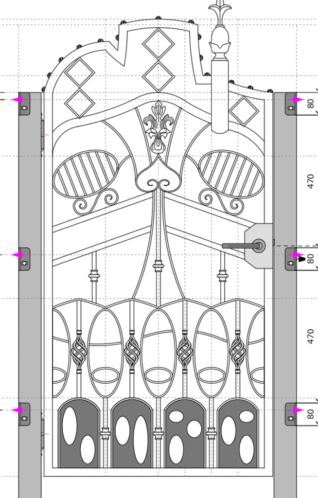 Wrought Iron Single Swing Gate
