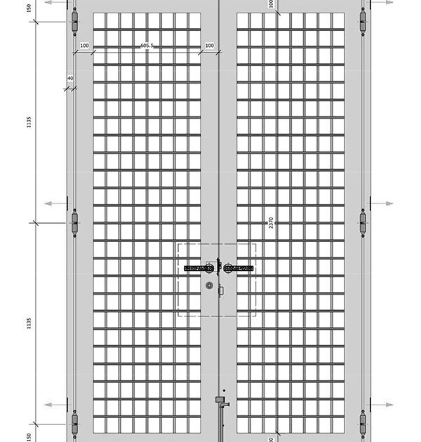 Wrought Iron Double Swing Gate