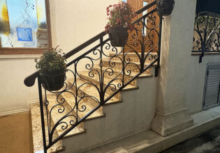 Wrought Iron Stair Fence | Vintage Style Outdoor Railing