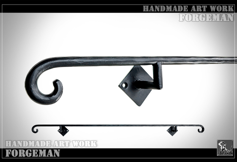 ハンマートーン加工とマットブラック仕上げのおしゃれなアイアン手すり